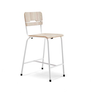 Školní židle SCIENTIA, sedák 390x390 mm, výška 650 mm, bílá/jasan