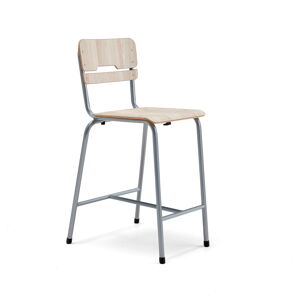 Školní židle SCIENTIA, sedák 390x390 mm, výška 650 mm, stříbrná/jasan