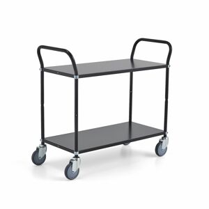 Policový vozík TRANSIT, 2 police, 900x440 mm, černý