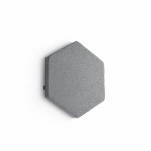 Akustický panel POLY, šestiúhelník, 600x600x56 mm, nástěnný, světle šedá