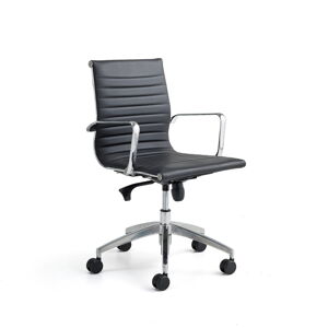 Kancelářská židle SALFORD, nízké opěradlo, umělá kůže, černá