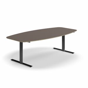 Jednací stůl AUDREY, 2400x1200 mm, černá/šedohnědá