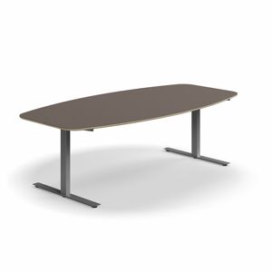 Jednací stůl AUDREY, 2400x1200 mm, stříbrná/šedohnědá