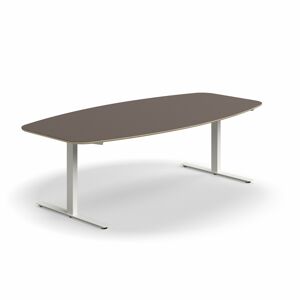 Jednací stůl AUDREY, 2400x1200 mm, bílá/šedohnědá