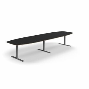 Jednací stůl AUDREY, 4000x1200 mm, stříbrná/tmavě šedá