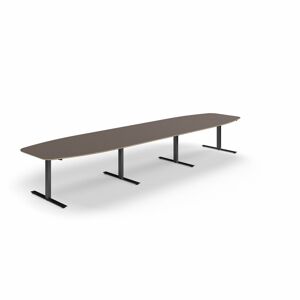 Jednací stůl AUDREY, 4800x1200 mm, černá/šedohnědá