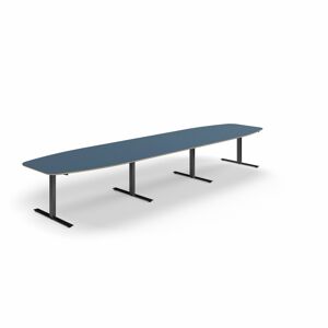 Jednací stůl AUDREY, 4800x1200 mm, černá/šedomodrá