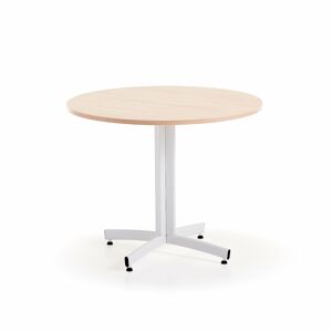 Kulatý stůl SANNA, Ø900x720 mm, bílá/bříza