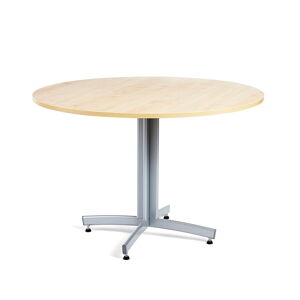 Kulatý stůl SANNA, Ø1100x720 mm, stříbrná/bříza