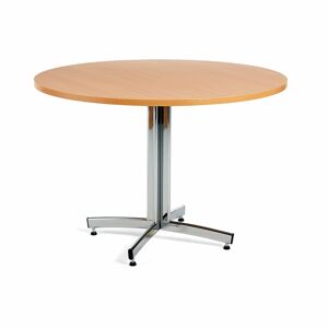 Kulatý stůl SANNA, Ø1100x720 mm, chrom/buk