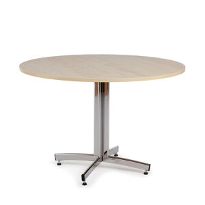 Kulatý stůl SANNA, Ø1100x720 mm, chrom/bříza