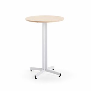 Barový stůl SANNA, Ø700x1050 mm, bílá/bříza