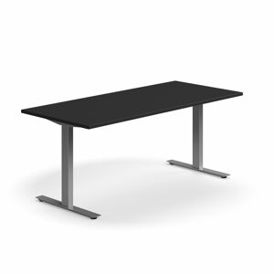 Psací stůl QBUS, T-nohy, 1800x800 mm, stříbrná podnož, černá