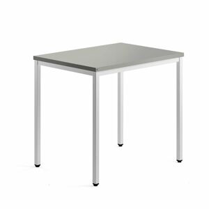 Přídavný stůl QBUS, 4 nohy, 800x600 mm, bílý rám, světle šedá