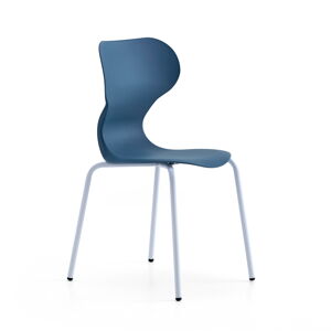 Židle BRIAN, 4 nohy, bílá/modrá