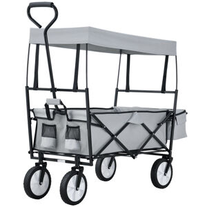 Juskys Skládací vozík s odnímatelnou střechou a pytlem šedý