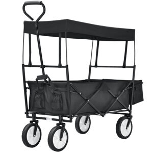Skládací vozík s odnímatelnou střechou a pytlem černý