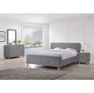 Čalouněná postel MALMO 160 x 200 cm barva šedá / dub