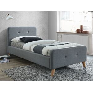 Čalouněná postel MALMO 90 x 200 cm barva šedá / dub