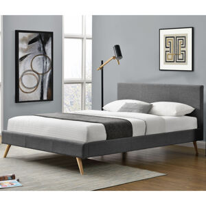 Čalouněná postel,, Toledo "140 x 200 cm - tmavě šedá