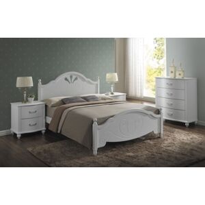 Dřevěná postel MALTA 160 x 200 cm barva bílá