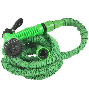 Juskys Flexibilní zahradní hadice Aqua 7,5m s multifunkcionálnou hlavicí zelená