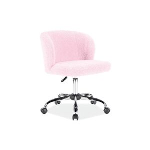 Signal Kancelářská židle Dolly růžová z ovčí vlny