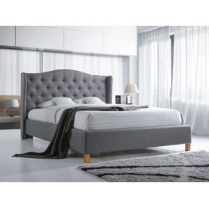 Signal Čalouněná postel ASPEN 140 x 200 cm barva šedá / dub