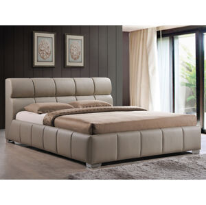 Čalouněná postel BOLOŇA 160 x 200 cm cappucino / chromová
