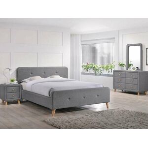 Čalouněná postel MALMO 140 x 200 cm barva šedá / dub