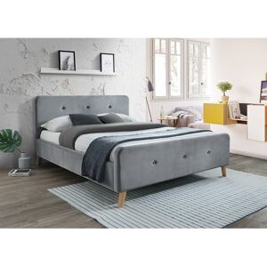 Čalouněná postel MALMO VELVET 160 x 200 cm barva šedá / dub