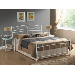Kovová postel SIENA 120 x 200 cm barva bílá